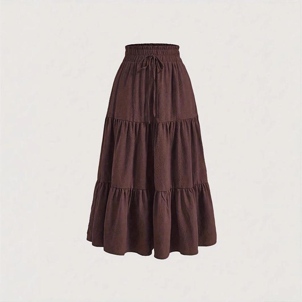 European Fashion Knot Waist Pleated Skirt