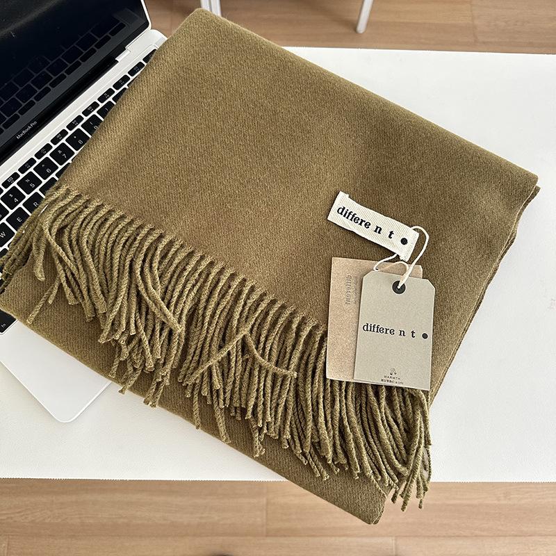 Women's Scarf Women's Solid Color Scarf Shawl Tassel Scarf