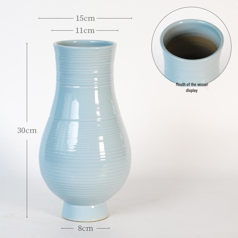 Zen Floral Art Vase: Elegant Long-Necked Ceramic for Home and Entryway Decor