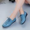 Women Shoes Loafers Lace Up Leather Flat New Spring Casual Comfortable Mom Shoe Mujer Zapatos Chaussure Femme