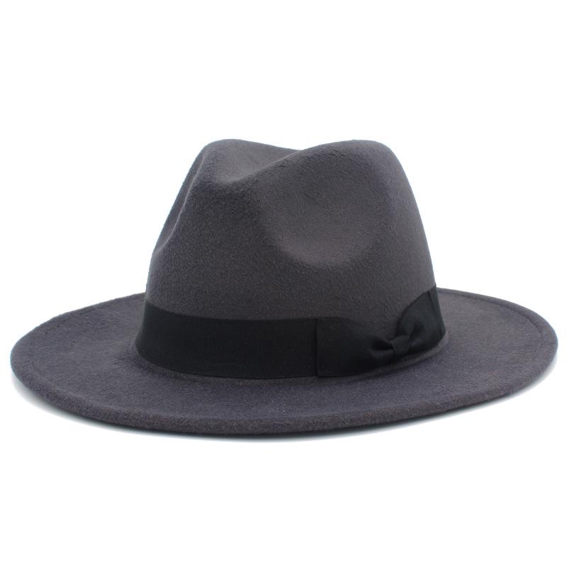 Europeisk-amerikansk stil rosett bredbrättad fedora: Trendig Unisex Jazzhatt