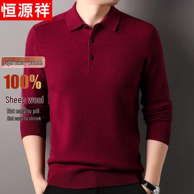 Men's 100% Pure Wool Polo Sweater