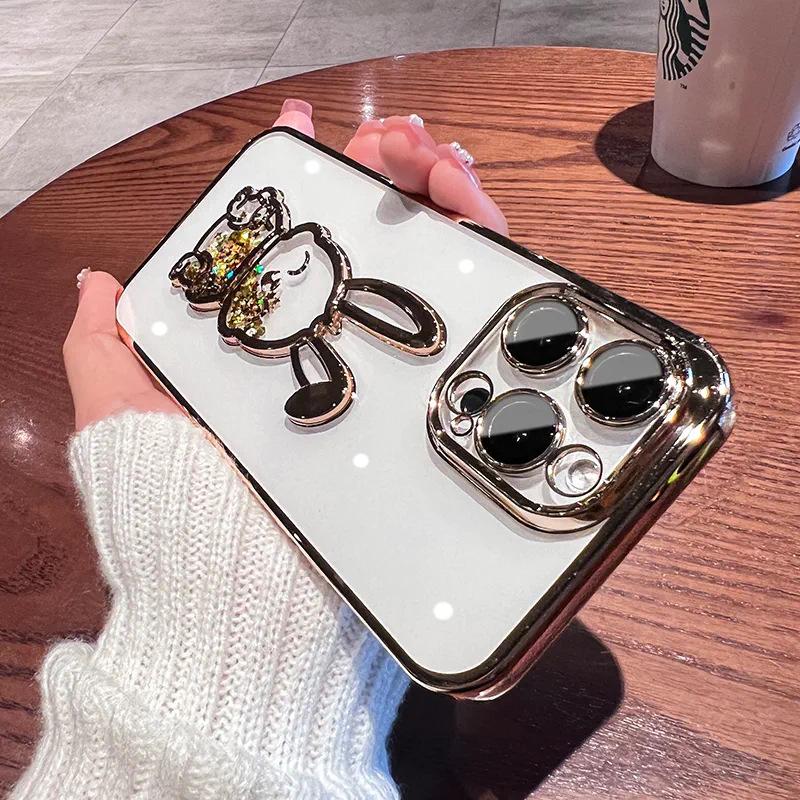 Anwendbar auf iPhone 15 Handyhülle Galvanisiert Treibsand Hase 13 Apple 14 Silikon 15 Promax High-End-Sinn