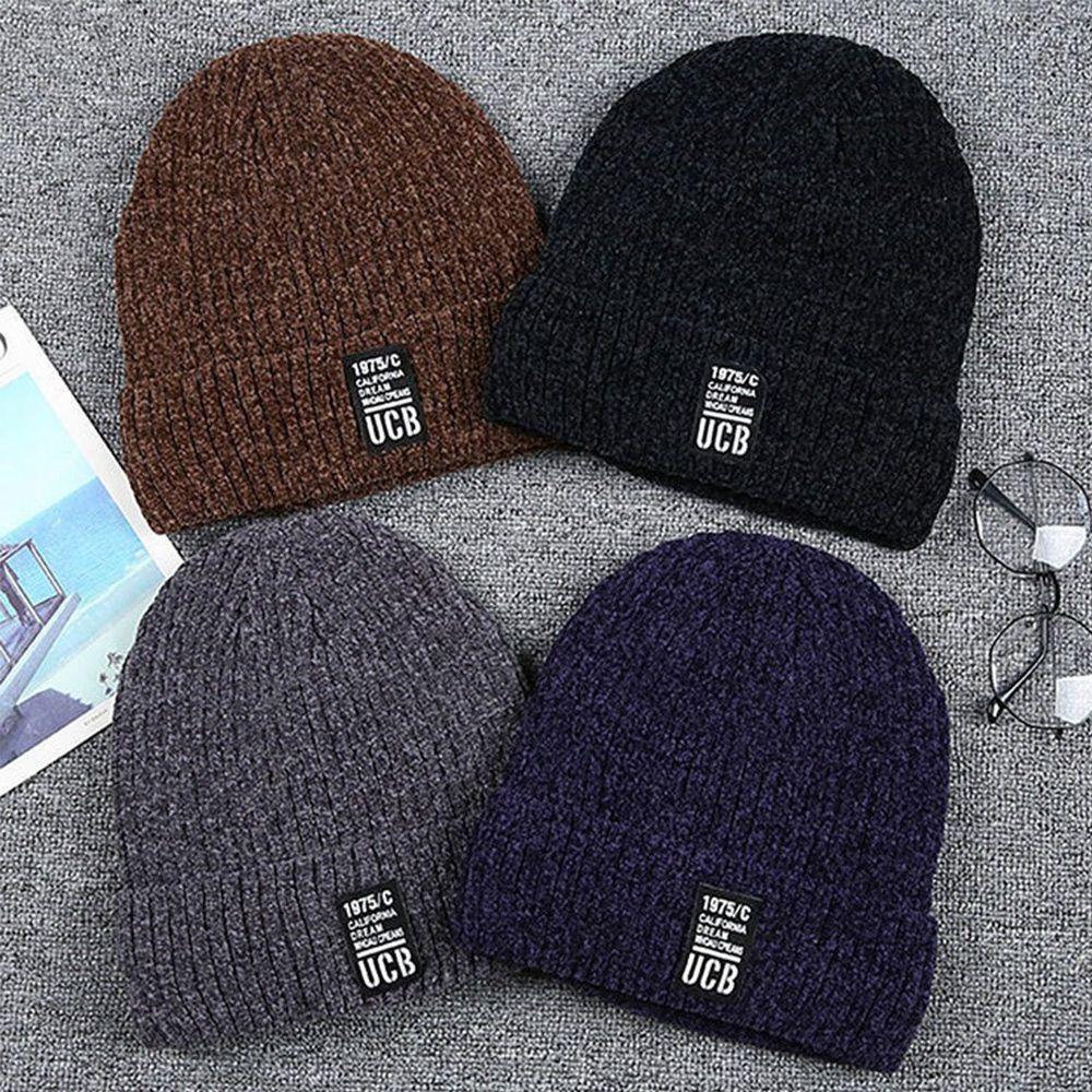 Women Man Ski Autumn Winter Cuff Beanies Knitted Hats Hip Hop Hat Skullcaps Thicken Winter Beanies