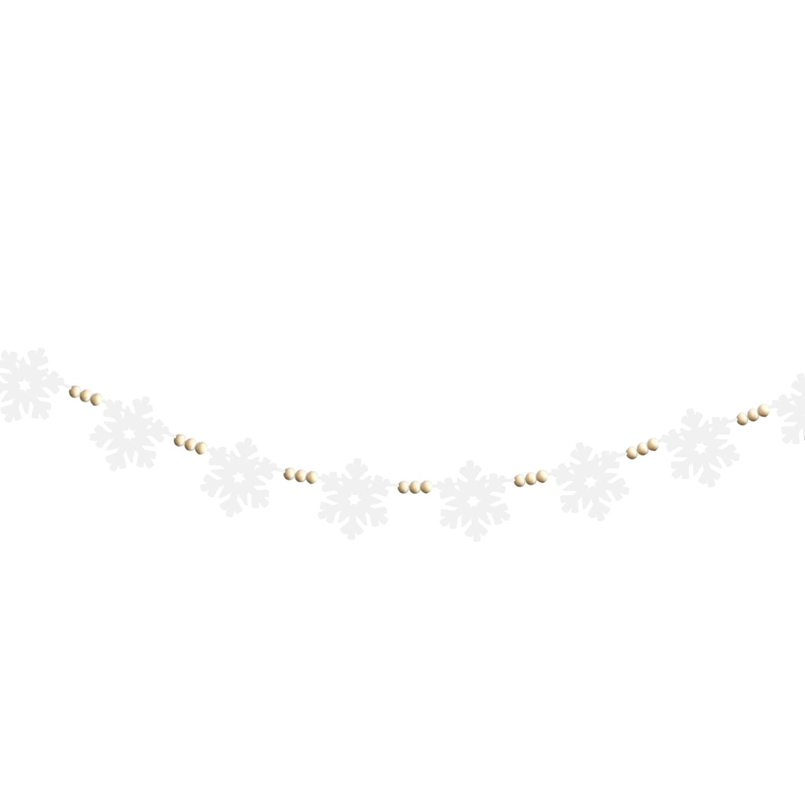 

Christmas Tree Garland With Wood Beads, GreenTrees Holiday Banner, Home Decor One Size