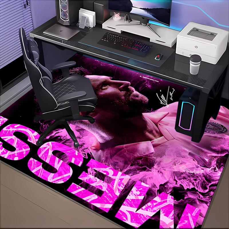Messi's Pink Rug Game Carpet, Floor Mat for Bedroom Living Room Entryway Rug, Home Decor Idea Gift for Christmas Birthday
