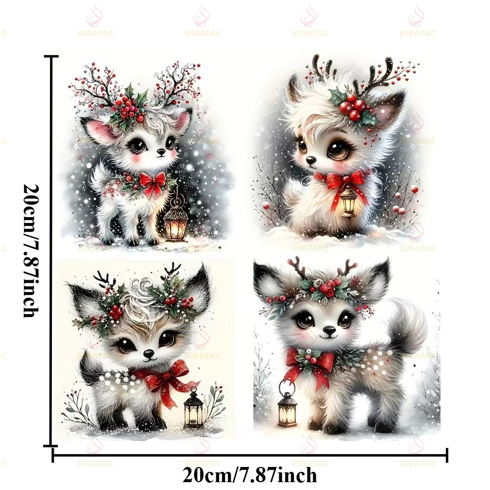 

1Set Cute Cartoon Christmas Reindeer Car Sticker for Windows Body Motocycle Helmet Fairing Scooter Universal Vinyl Decals 20X20CM