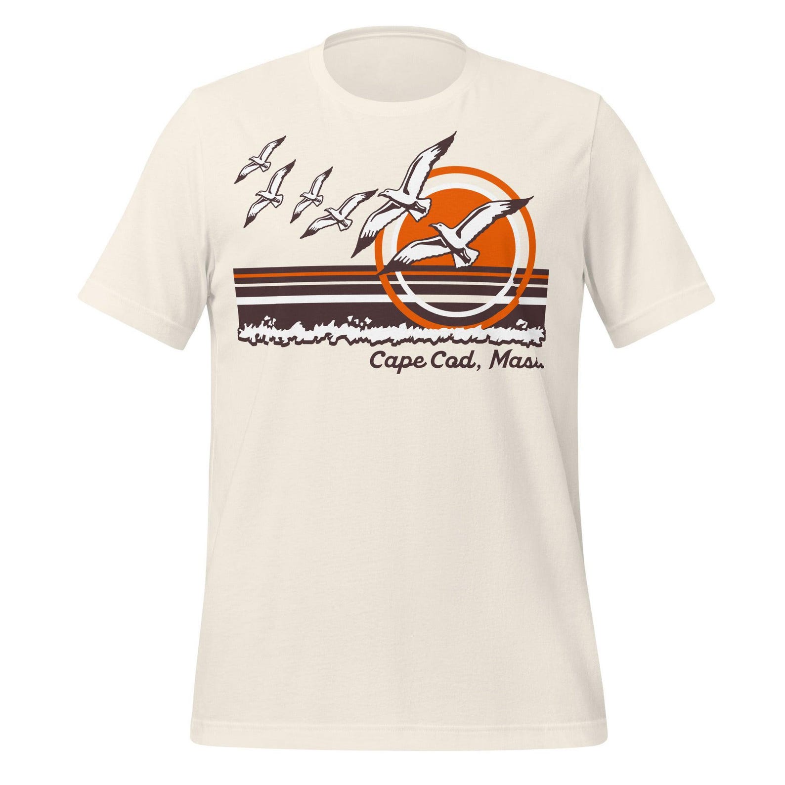 Cape Cod Retro T-Shirt, Massachusetts Ocean View (100% Cotton) 2XL