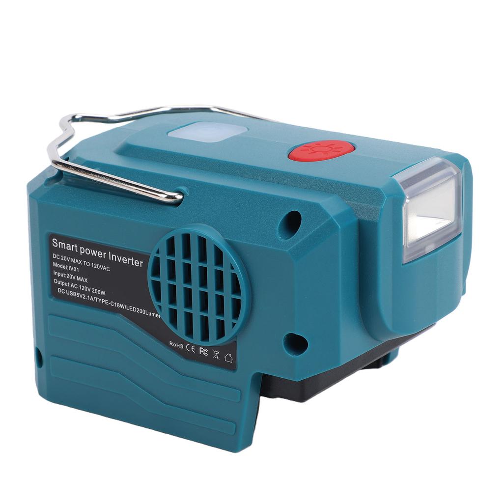 Power Inverter Fit for Makita DC18V to AC110V 200W Portable Modified Sine Wave Converter with LED Indicator Light USB