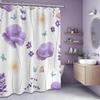 Light Purple Watercolor Floral Shower Curtain Lavender Lilac Spring Summer Modern Minimalist Flower Shower Curtains for Bathroom