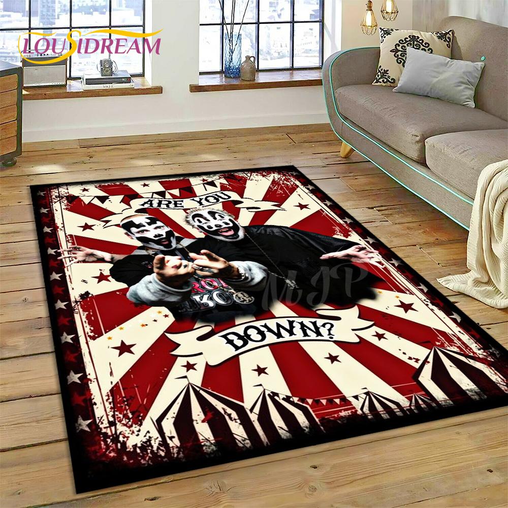 3D Rap Metal Insane Clown Posse Icp Juggalo Carpet Rug for Bedroom Living Room Home Sofa Decoration,Game Large Decor Floor Mat