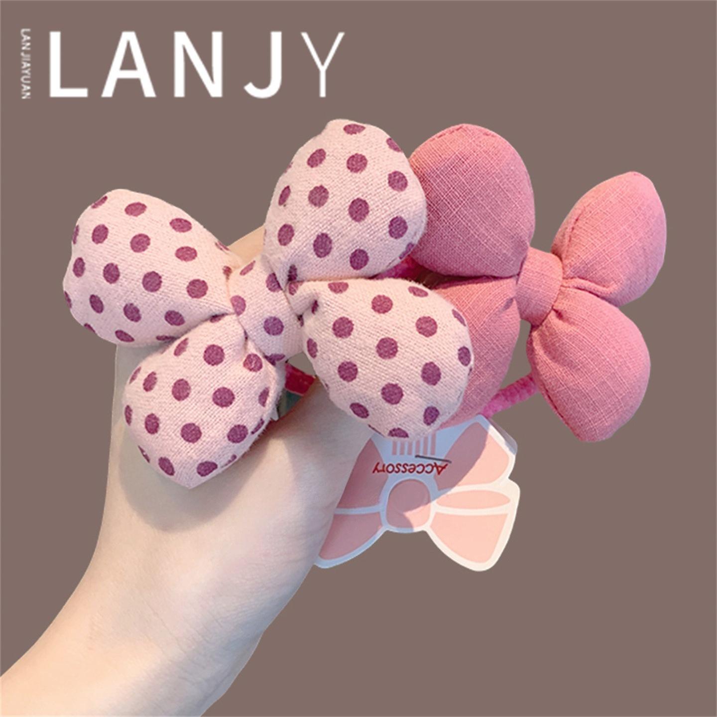 

Three-dimensional Bow Cotton-filled Headband Sweet and Cute Children s Hair Tie Ponytail Rubber Band Hair Rope Hair Accessories