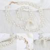 2pcs Lovely Baby Girls Imitation Pearls Pendant Necklace Bracelet Set Children Kids Jewelry Bangle Sets Xmas Gifts