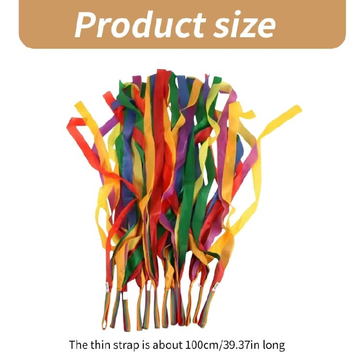 Conjunto de 12 Fitas de Ginástica Arco-Íris para Ginásio, Treino, Circo, Dança, Twirling
