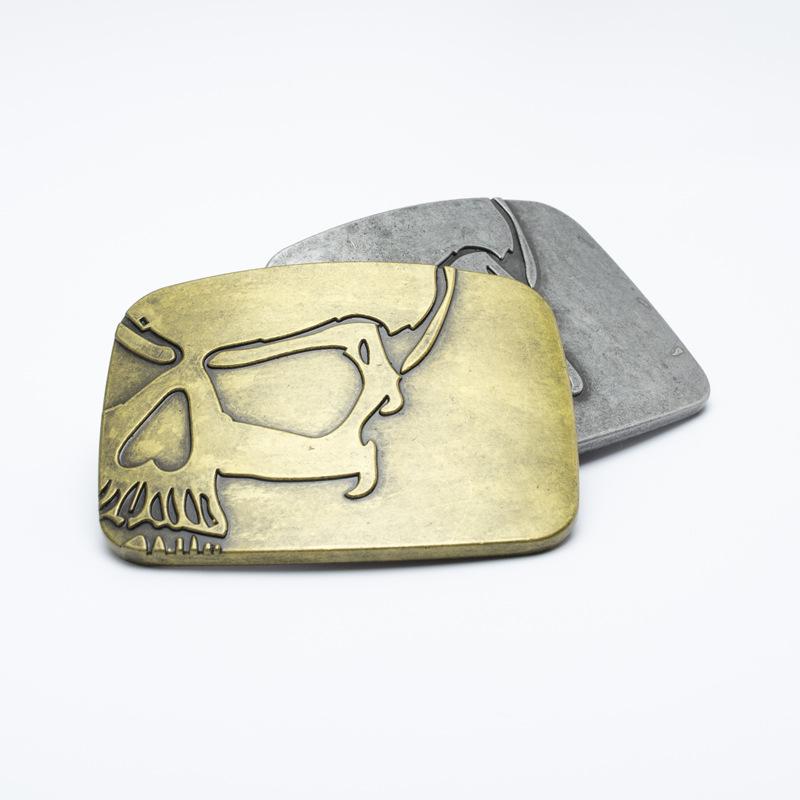 Men's Casual Skull Alloy Belt Buckle - Smooth, Stylish, 3.8cm