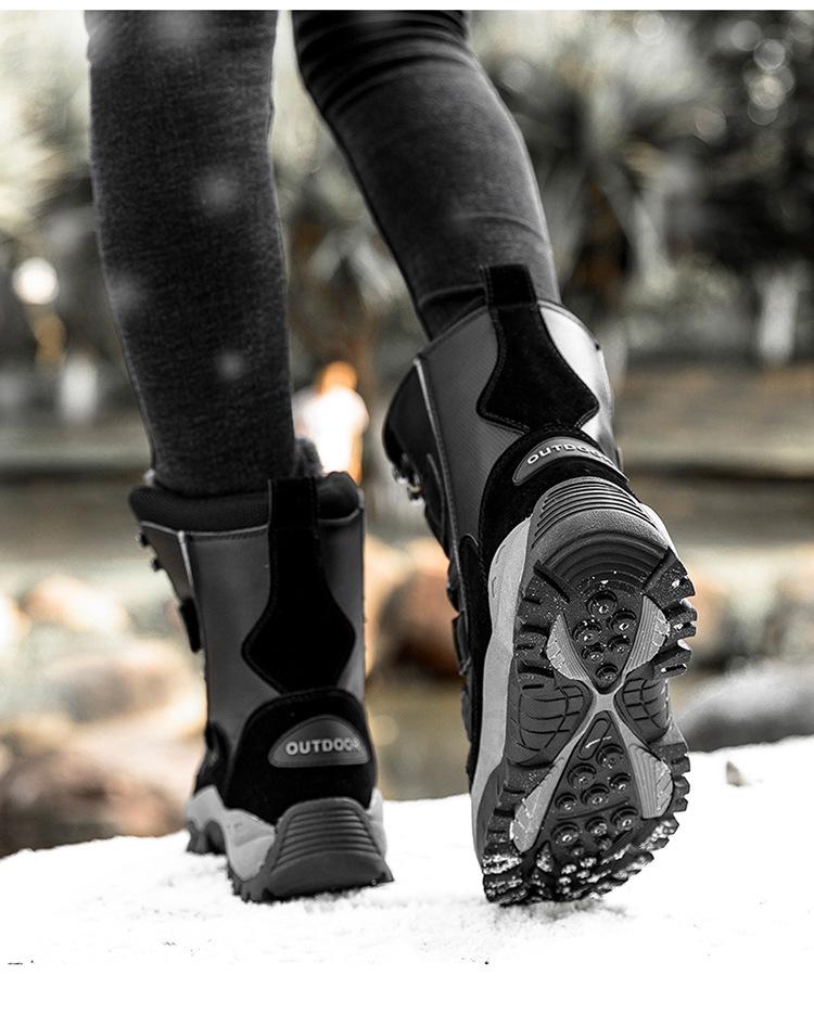 Women's Winter High-Top Cotton Snow Boots, Thick-Soled with Plus Velvet, Large Size.