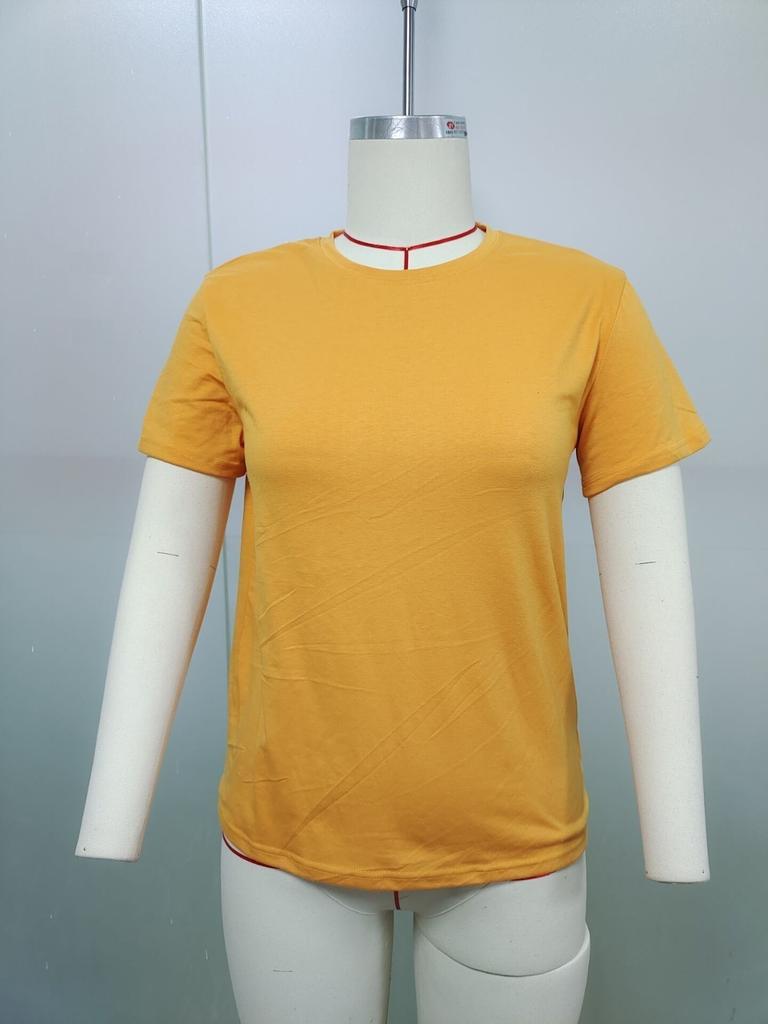 Damenmode, lässig, kurzärmelig, bedruckt, Rundhalsausschnitt, lockeres Pullover-Oberteil