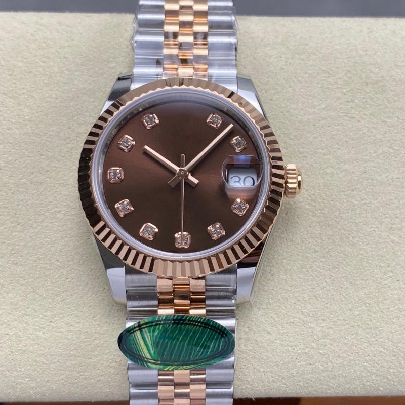 Lao Jia Ri Zhi Dvoubarevné pánské automatické hodinky 31 mm, perleť, nerezová ocel, s diamanty, funkce kalendáře