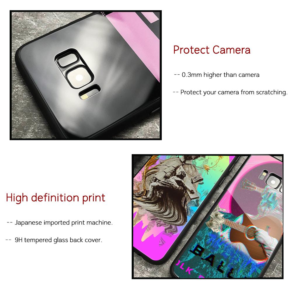For Samsung S22 Case Glass Back Cover Art Statue Case for Samsung Galaxy S8 S9 S10 S21 S20 Note 8 9 10 20 Plus S10e Ultra
