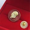 Chairman Mao's emblem, red classic portrait, electroplated commemorative badge, small chest badge, collectible jewelry, metal brooch, gift
