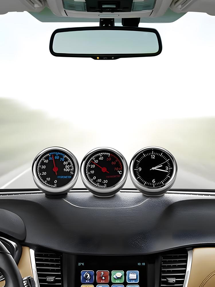 Automotive Quartz Watch Car Thermometer Automobile Digital Clock Mini Hygrometer Decoration Ornament Clock