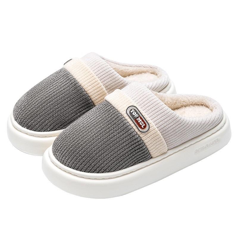 Cotton slippers men's autumn and winter indoor home new thick-bottomed velvet thermal cotton slippers men's outer wear