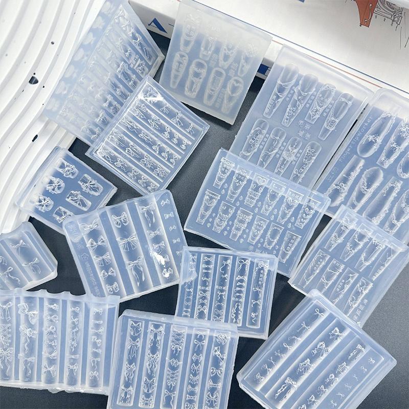 Gâteau Crème Jupe Nœud Ruban Moule Acrylique 3D Décorations Nail Art Design DIY Moule en Silicone Nail Art Modèle Pour Charms Ongles