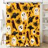 Halloween-themed Shower Curtain with Ghostly Designs Waterproof Fabric for Bathroom Decor
