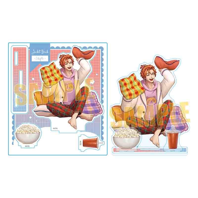 Bell House Junket Bank Acrylic Makoto Tsuyoshi W110 x Acrylic Stand, (Pajama Party), Approx. H125mm,