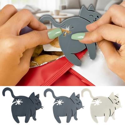 Cat Bread Clip Funny 3D Printed Cat Butt Bag Clips for Cat Lovers Reusable Bread Chip