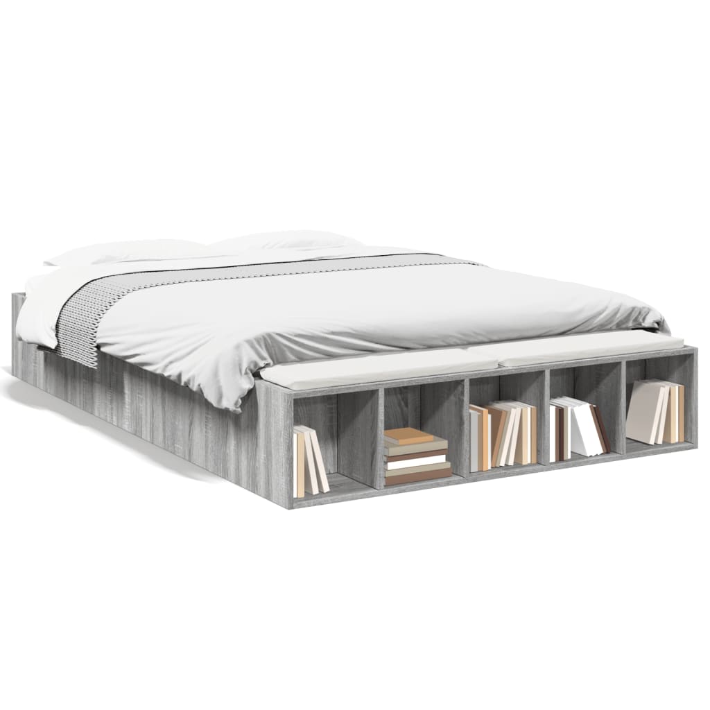 Grey Sonoma Bed Frame 120 x 190 cm Particleboard