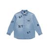 MLB New York Yankees SS25 Loose Simple Versatile Comfortable Casual Fashion Long Sleeve Shirt Unisex Shirts Light-Blue 3ADRG0351-50BLL