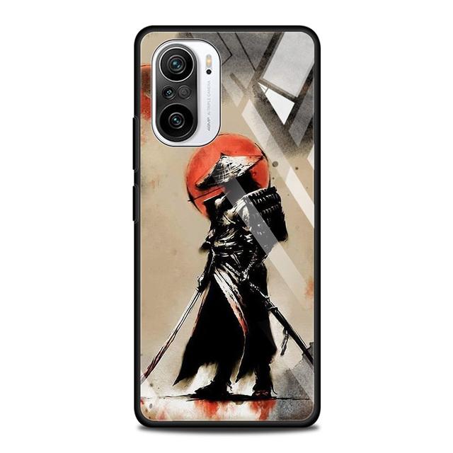 

Чехол из закаленного стекла для Xiaomi Redmi Note 10 Pro Max 9 9s 7 8t 8 K40 K30 Pro Plus 9t 9c 8a 9a, чехол для телефона, японский самурайский арт For Redmi Note 9T