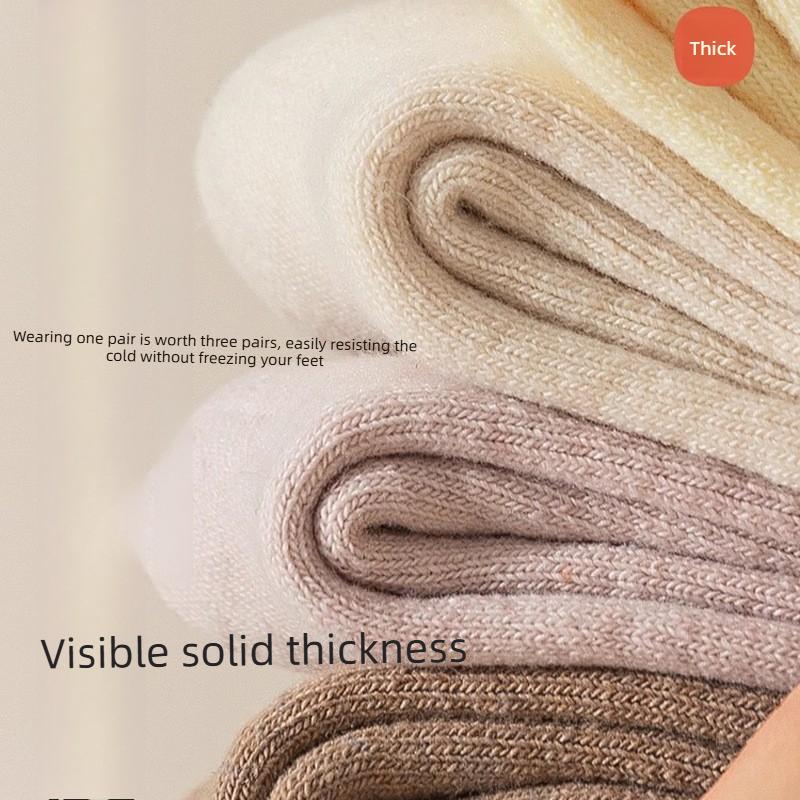 Damen Herbst und Winter Plus Samt Verdickt Warm Hoher Bund Hält Nicht Am Fuß An Schlaf Kaschmir Schlauchsocken