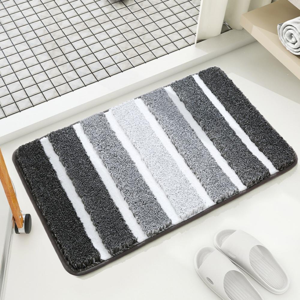 Gradient Stripes Sponge Bathroom Cashmere Thickening Mat Bath Non-slip Carpets In Wash Basin Bathtub  Floor Rug Shower Room Doormat Memory Foam 3D Pad