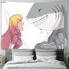Original Dark Shark Beauty Painting Ins Abstract Art Tapestry Dorm Wall Decor