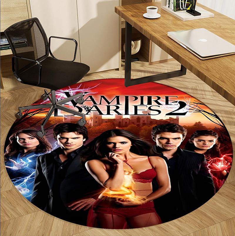 The Vampire Diaries Patroon Rond Tapijt, Binnen/Buiten Mat, voor Picknick, Speelkamer, Slaapkamer, Kantoor, Woonkamer, Huisdecoratie Tapijt, Verjaardagscadeau