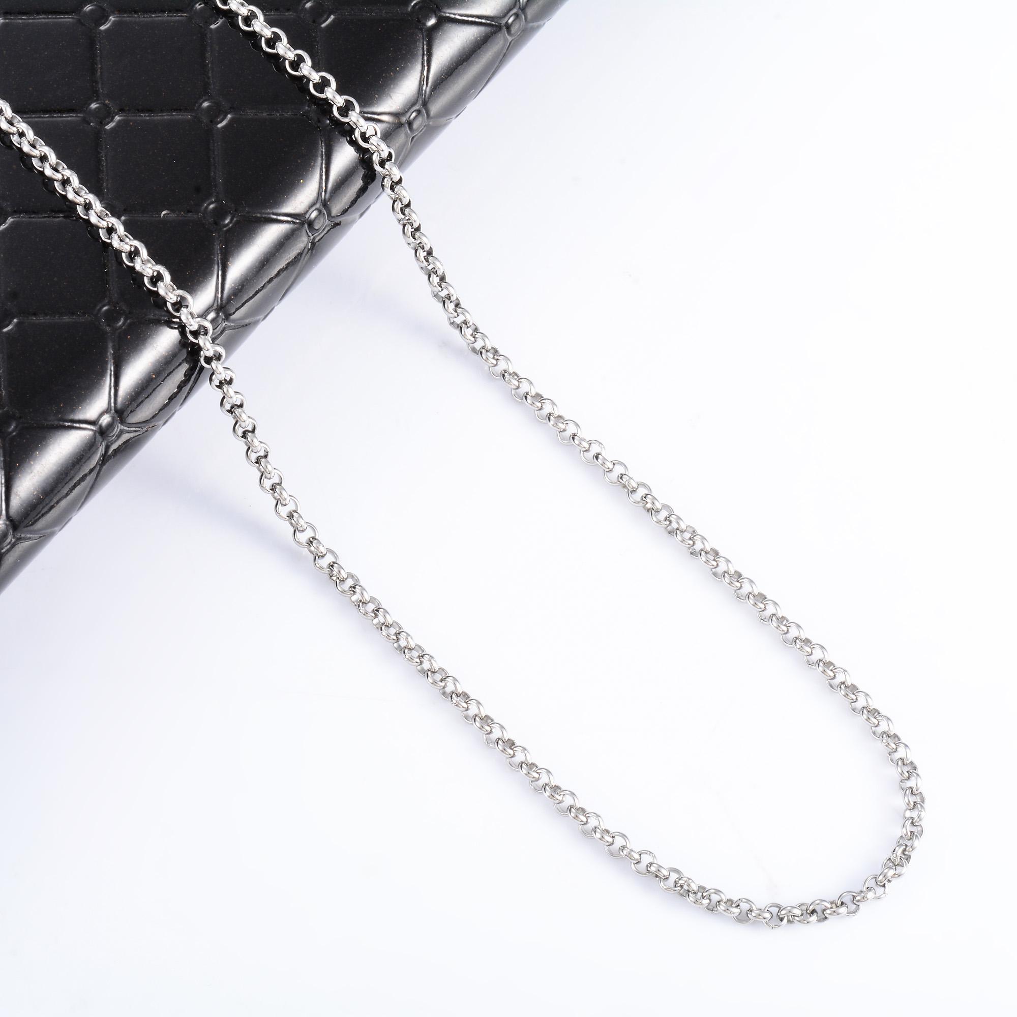 

Classic Stainless Steel Necklace for Women Men Round Rolo Link O Chain Choker on the Neck Jewelry Accessories Copper/Gold Color 36cm 14 inch