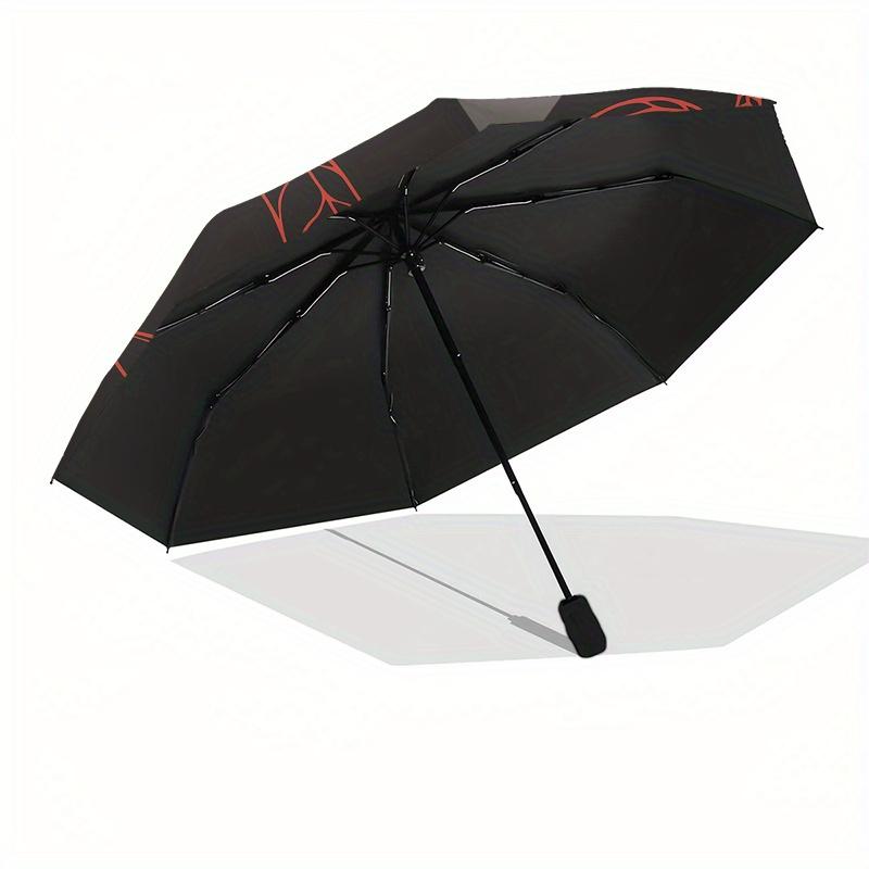 Devil's Horns: Red Devil Head Circle Sticker DecalUmbrella, Portable 3-Fold Compact Umbrella,Christmas Gift ES507