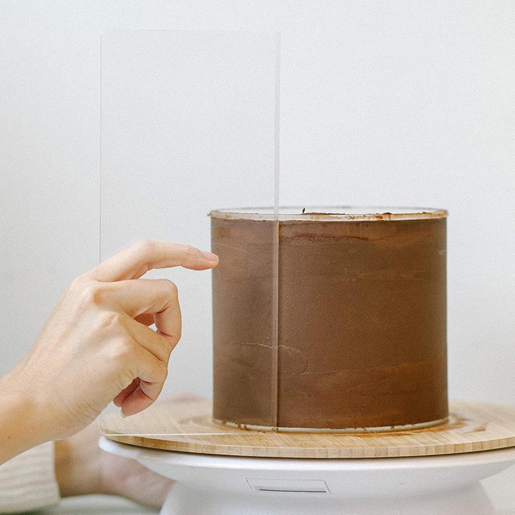 1 pz Raschietto per Torta in Acrilico Trasparente Riutilizzabile Spatola Decorativa Pulizia Conveniente Rettangolare Strumenti per la Cottura Domestica Accessori da Cucina