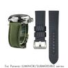 Für Panerai 24mm Neues Nylon-Uhrenarmband für LUMINOR SUBMERSIBLE PAM01287 01288 01289 Blau Grün Grau Canvas Stoff Uhrenband