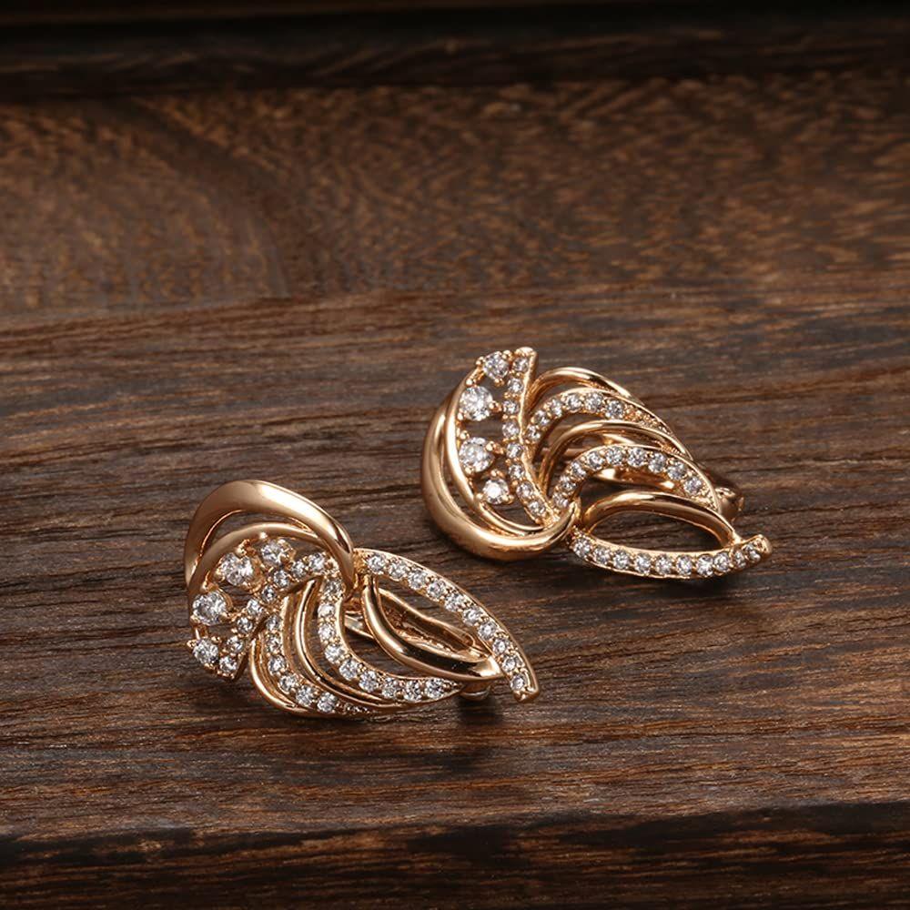 Stylish Copper Zircon Earrings for Women and Girls