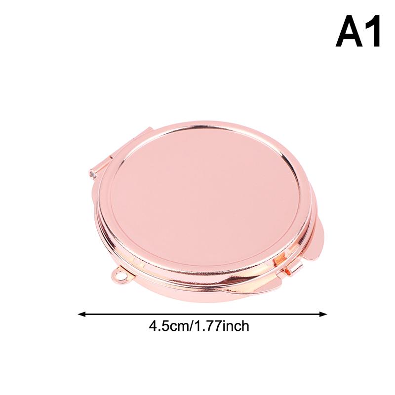Mini Klappspiegel Schlüsselanhänger Rund Herz Oval Quadratische Form Doppelseitiger Kosmetikspiegel Metall Klappschlüsselanhänger Make-up Spiegel