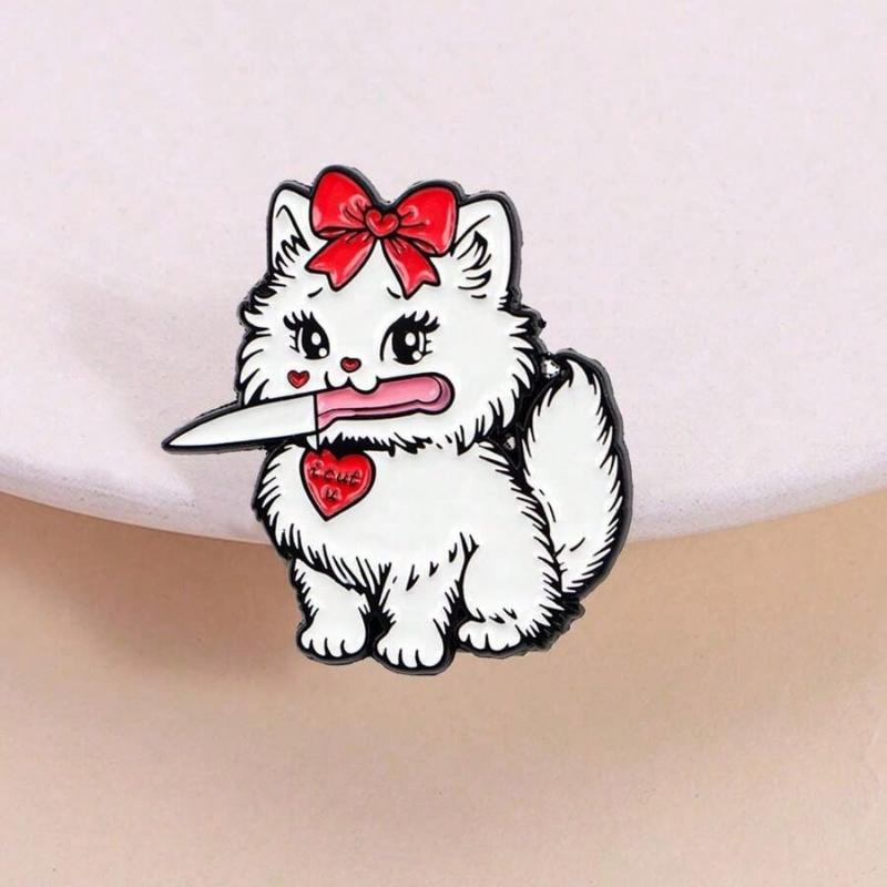 1PC Happy Crying Thumbs-Up Cat Enamel Pin, Cute Animal Badges