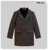 Boys' Wool Blend Plaid Overcoat with Suit Collar - Quilted, Warm, Mid-Length Trench for Autumn/Winter