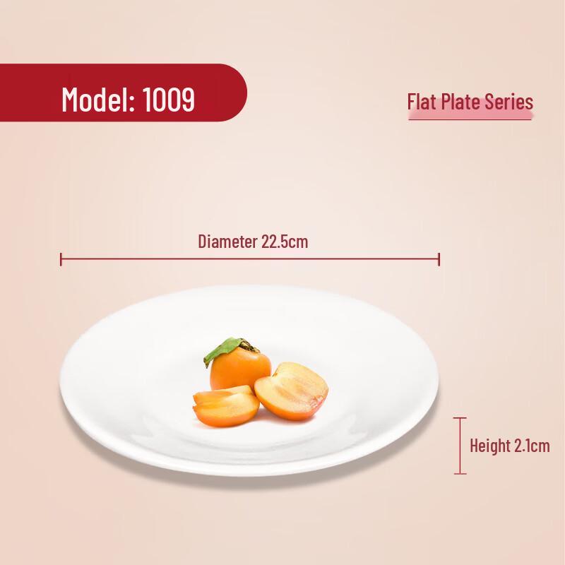 9-inch White Melamine Round Flat Plate