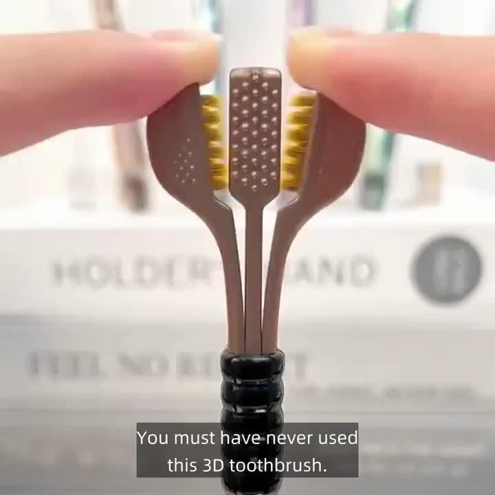 Lot de 10 brosses à dents pour adultes à poils ultra-doux 3D à trois côtés - Soin doux des gencives, Nettoyage en profondeur, Sans formaldéhyde, Couverture complète de la tête