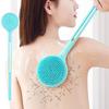 GYANSHOPPE Double-Sided Shower Body Brush Silicone Long Handle Massage Back Body Brush Long Handle, 100% BPA-Free, Hypoallergenic, Eco-Friendly