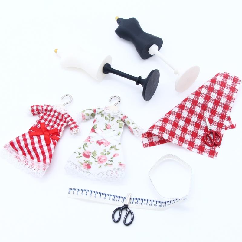 1 Set Mannequin Torso Kleiderständer / Nähszene Zubehör 1:12er Maßstab Puppenhaus Miniatur Schneiderpuppe Bausatz