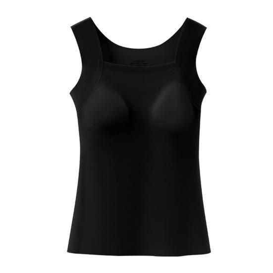 Women Bottom Bra U-Neck Sleeveless Super Soft Stretch Fabric Built-In Comfort Bra Wireless Padding Slim Fit Layering Tops